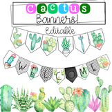 Editable Cactus Banner