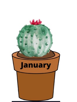 Preview of Cactus Birthday Board Clip Art