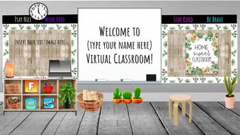 Preview of Cactus Bitmoji Virtual Classroom Template