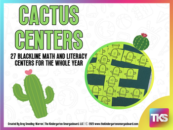 Preview of Cactus Blackline Math and Literacy Centers for the Whole Year!