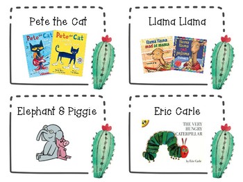 Preview of Cactus Book Bin Labels