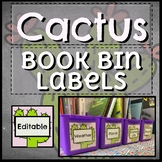 Cactus Book Bin Labels EDITABLE