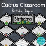 Cactus Classroom Decor - Birthdays Display