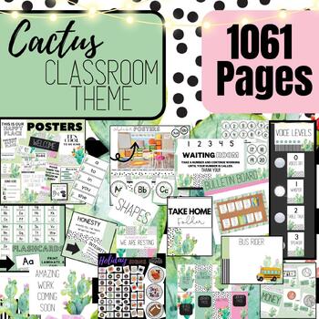 Preview of Cactus Classroom Décor Bundle / Polka-dot Cactus Classroom Theme