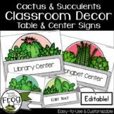 Cactus Classroom Decor Center Signs