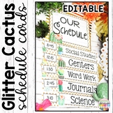 Cactus Classroom Decor Editable Schedule Cards Plant and S