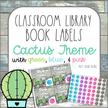 Preview of Cactus Classroom Decor Library Book Labels
