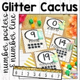 Cactus Classroom Decor Number Posters with ten frames and 