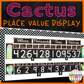 Preview of Cactus Classroom Decor Place Value Display