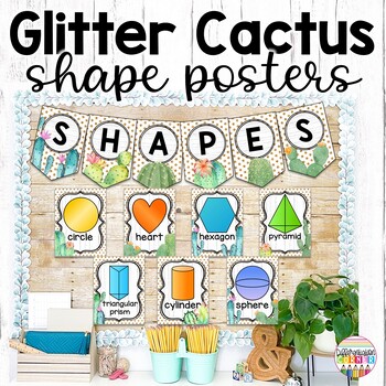 Preview of Cactus Classroom Decor Shape Posters Succulent Plant Classroom Theme