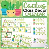 Cactus Classroom Decor Calendar Set | Cactus Classroom Decor