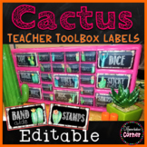 Cactus Classroom Decor Teacher Toolbox Editable Labels