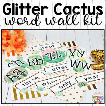 Preview of Cactus Classroom Decor Sight Word Wall Succulent or Plant Classroom Decor