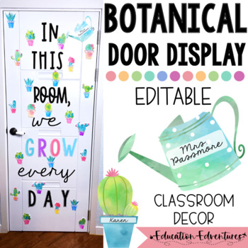 Preview of Cactus Classroom Door Display or Bulletin Board EDITABLE Classroom Decor
