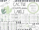 Cactus Classroom Labels BUNDLE- Completely Editable!