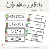 Cactus Classroom Labels and Student Name Plates | Editable
