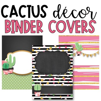 Preview of Cactus Classroom Theme - Binder Covers