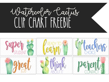 Preview of Cactus Clip behavior chart