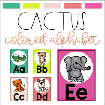 Preview of Cactus Colored Animal Alphabet Posters