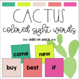 Cactus Colored Sight Words (editable)