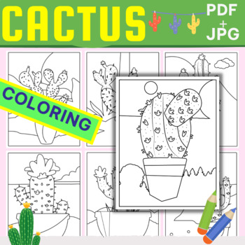 Preview of Cactus Coloring Pages 100% Printables 100% Instant Download ''Succulent Plant''