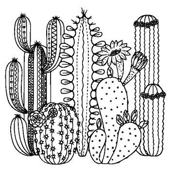 preschool cactus coloring page