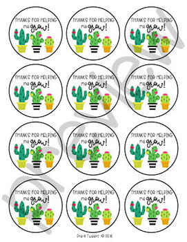 Cactus Gift Tags by Pre-K Tweets | Teachers Pay Teachers