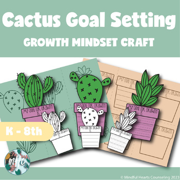 Cactus Goal Setting Growth Mindset Craft | Back to School Bulletin Board