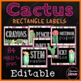 Cactus Classroom Decor Labels Editable