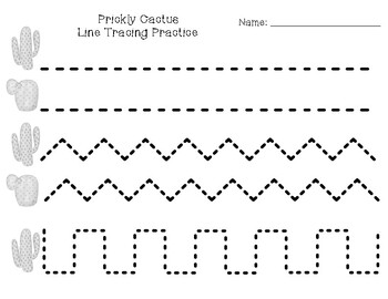 cactus line tracing practice by olliepop learning shop tpt