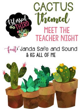 Preview of Meet The Teacher Cactus Theme