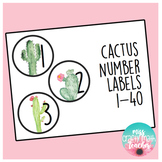 Cactus Number Labels 1-40 (Includes Two Different Sizes)