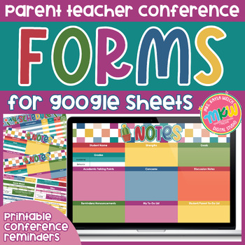 Preview of Cactus Parent Teacher Conference Forms | Google Sheets | Digital Planner Add-On