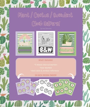 Preview of Cactus/Plant/Succulent Clock Helpers!