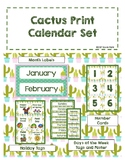 Classroom Decor Cute Cactus Print Calendar Set