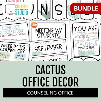 Preview of Cactus School Counseling Office Decor | Bundle