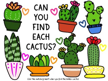 Preview of Cactus Seek and Find Game