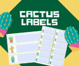 Happy Cactus Small and Large Editable Labels BUNDLE