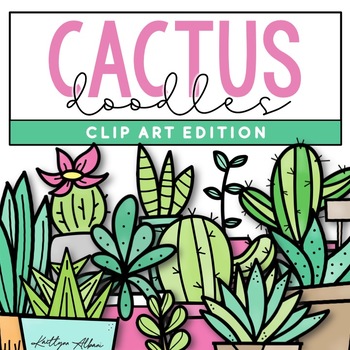 Preview of Cactus & Succulent Doodles - Clip Art [IN COLOR!]
