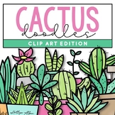 Cactus & Succulent Doodles - Clip Art [IN COLOR!]