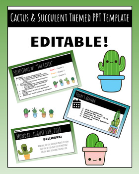 Preview of Cactus & Succulent PowerPoint Template | EDITABLE