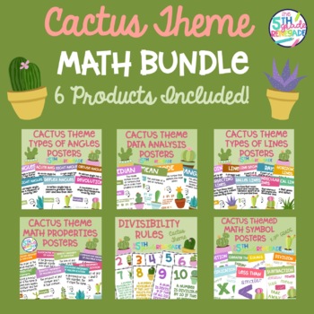 Preview of Cactus Succulent Themed Math Bundle **6 Products Included**