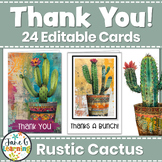 Cactus Thank You Cards | Editable Thank You Cards Voluntee