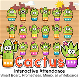 Cactus Theme Smart Board Attendance & Lunch Count for Interactive Whiteboards