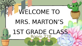 Preview of Cactus Theme Classroom Slides