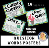 Cactus Theme Interrogative Spanish Question Words Posters
