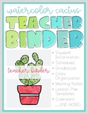 Cactus-Themed Teacher Binder 2020-2021 (Lesson plans, calendars, forms, & more!)