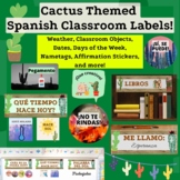 Cactus Themed Spanish Classroom Decor and Signs - Learn, a