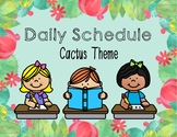 Cactus Themed Daily Schedule Cards