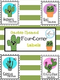 Cactus-Themed Four Corner Labels